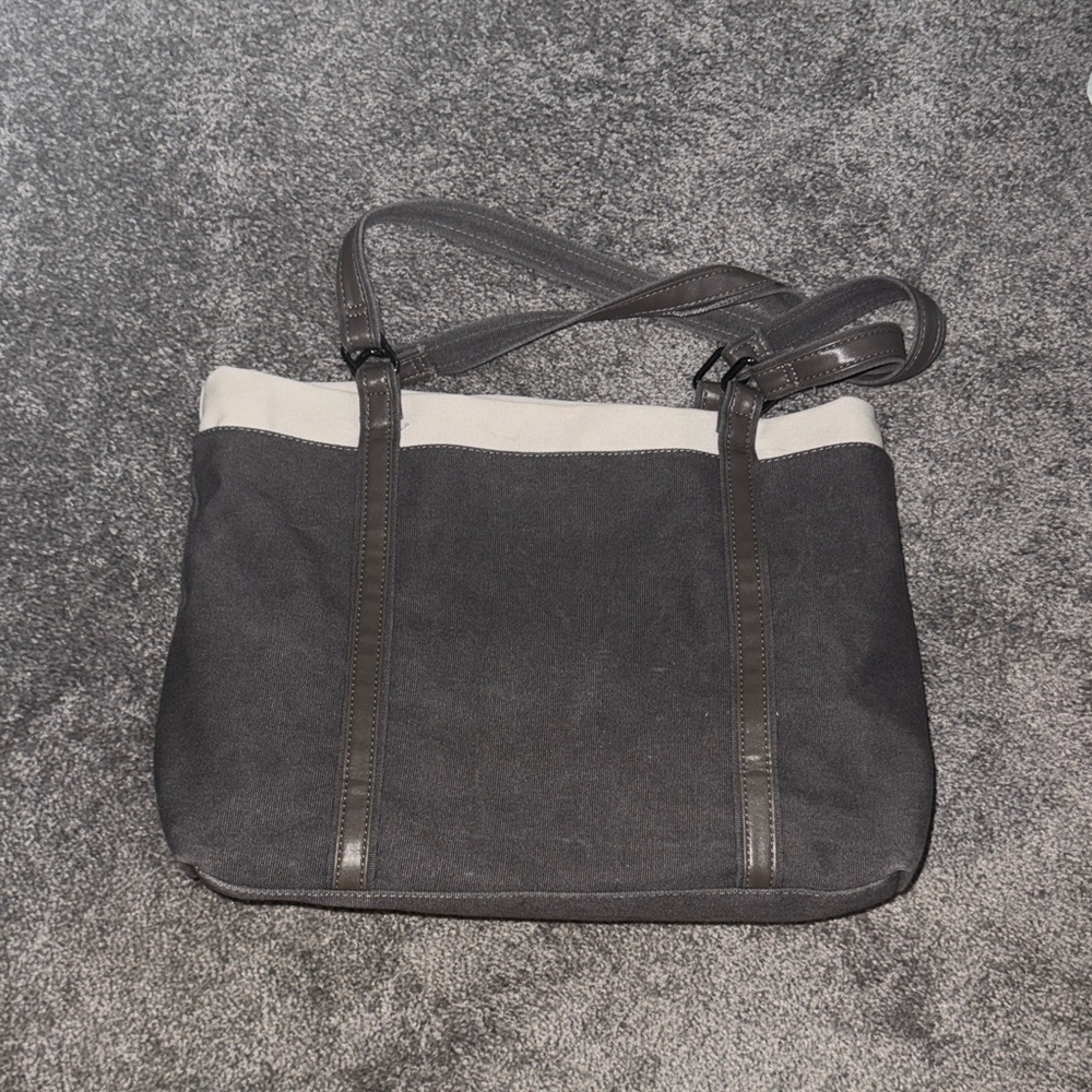 Laptop Black and Cream Canvas Shoulder Bag